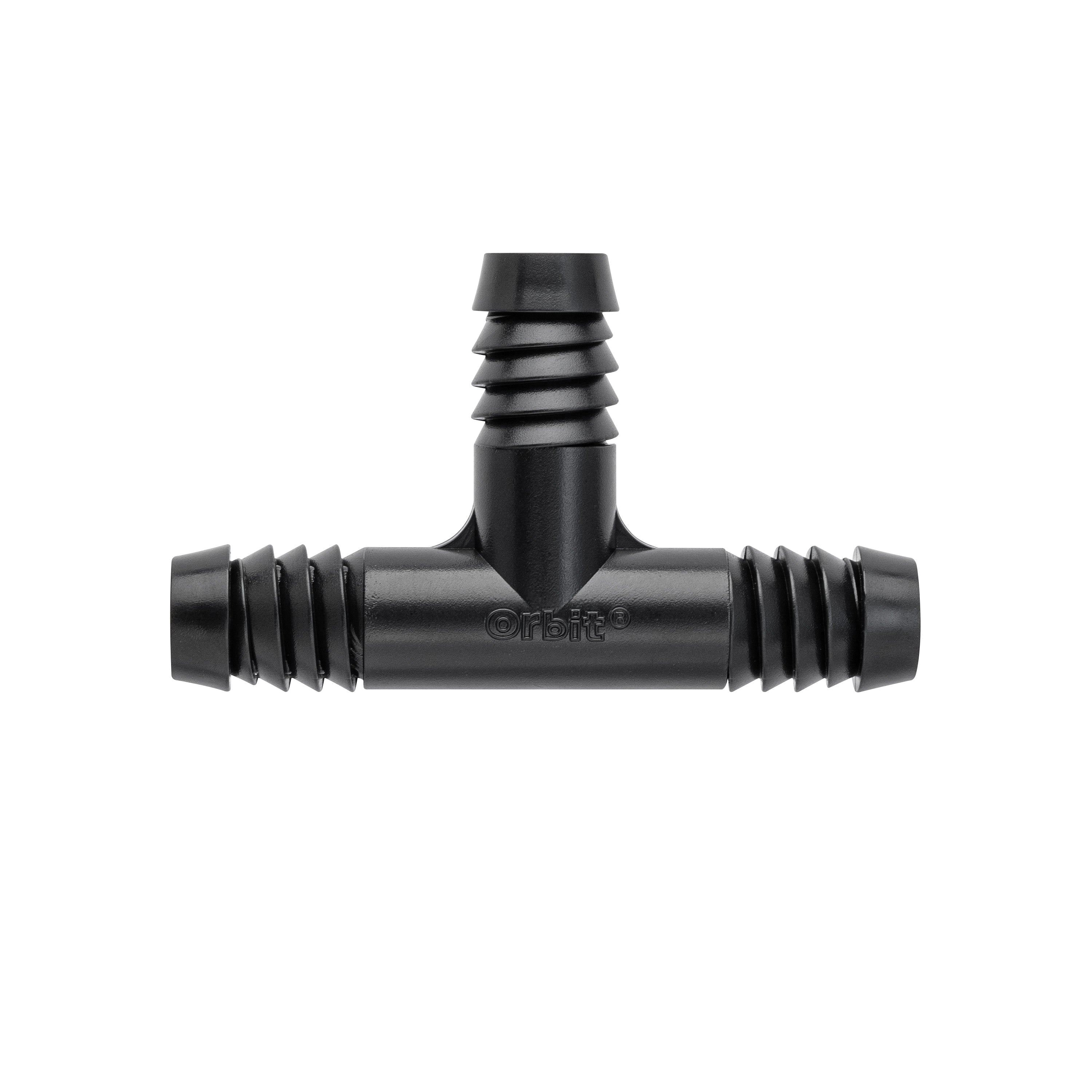 94350 Riser Flex Pipe Tee, 1/2 in Connection, Barbed, Plastic, Black