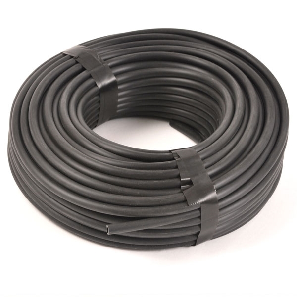 016010T Drip Watering Tubing, 0.16 to 0.197 in ID, 100 ft L, Polyethylene, Black