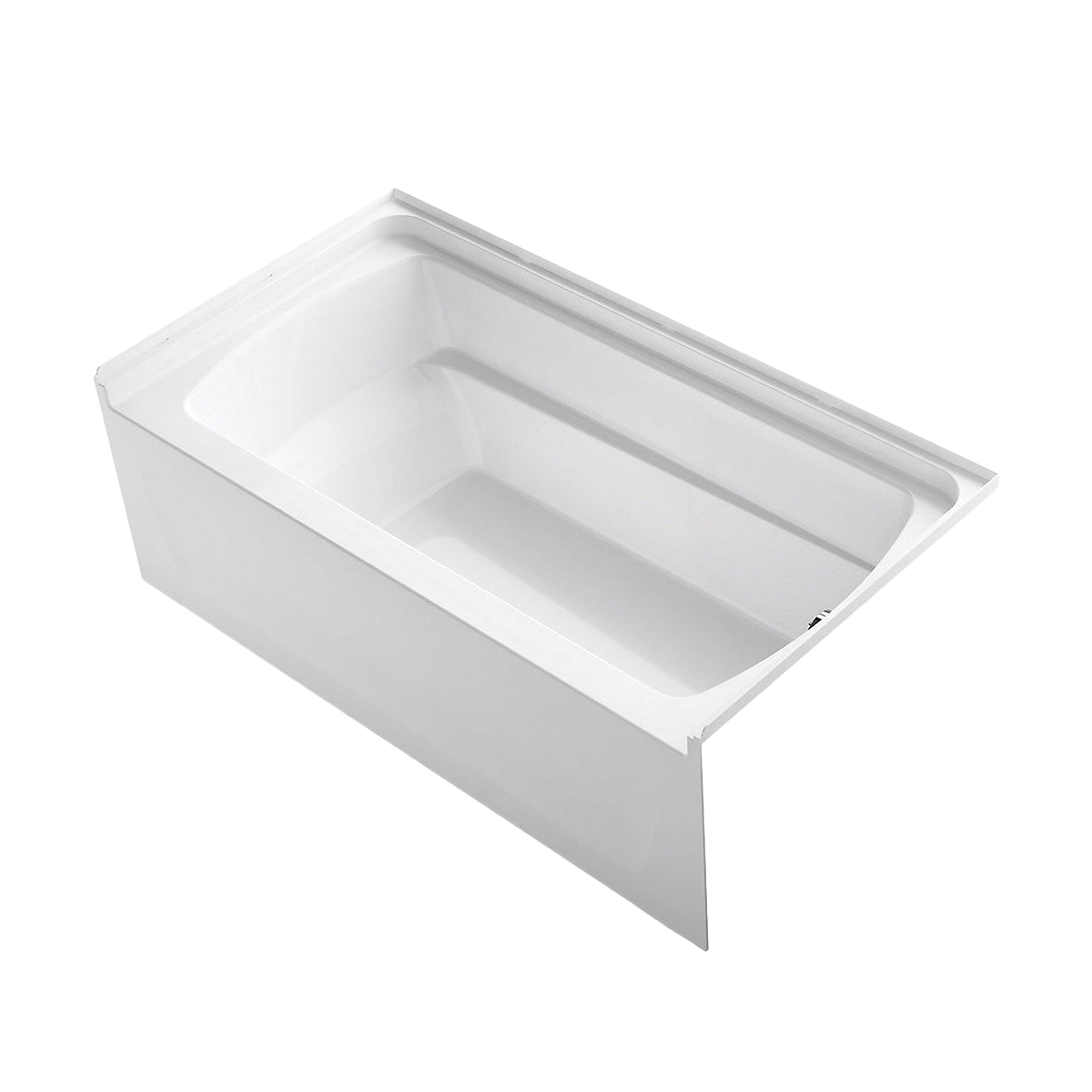 Ensemble Series 71121120-0 Bathtub, 55 gal Capacity, 60 in L, 32 in W, 20 in H, Alcove Installation, Vikrell