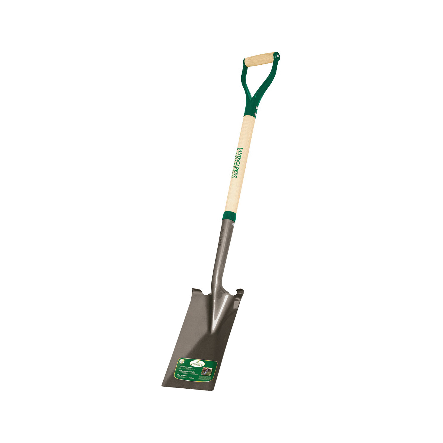 34595 Garden Spade, 7 in W Blade, Steel Blade, Wood Handle, D-Shaped Handle, 30 in L Handle