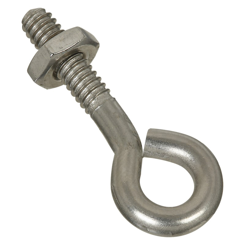 N221-556 Eye Bolt, #10-24 Thread, Coarse Thread, 3/4 in L Thread, 0.28 in ID Dia Eye, 0.91 in L Shank