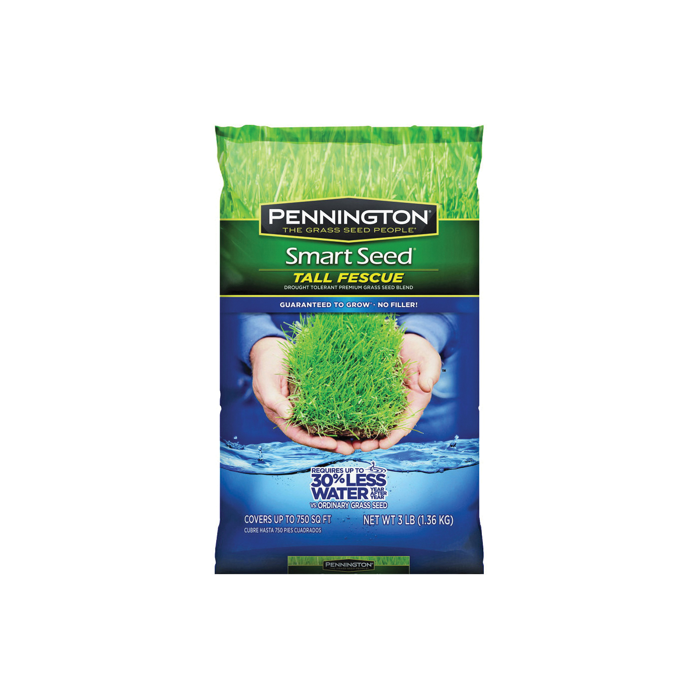 100543722 Grass Seed, Tall Fescue, 750 sq-ft Coverage Area, 3 lb Bag