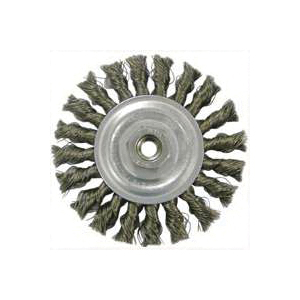 Weiler 36015 Wire Wheel Brush, 4 in Dia, M10 x 1.25 Arbor/Shank, Steel Bristle