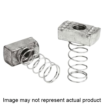 100 Series ZA1003/8EG-10 Spring Nut, 3/8 in, Steel, Galvanized