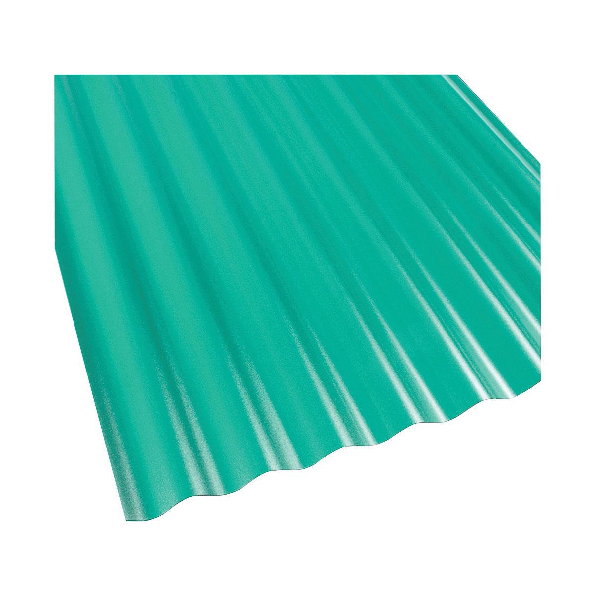 108976 Corrugated Roofing Panel, 8 ft L, 26 in W, 0.063 in Thick Material, PVC, Rain forest Green, Matte