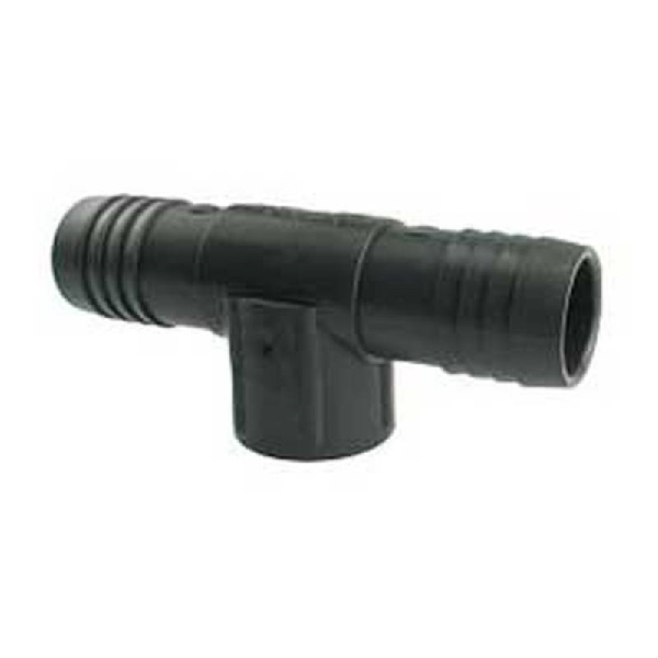 UPVCFRT-101005 Combination Hose Reducing Tee, 1 x 1/2 in, Insert x Insert x FPT, PVC, Black