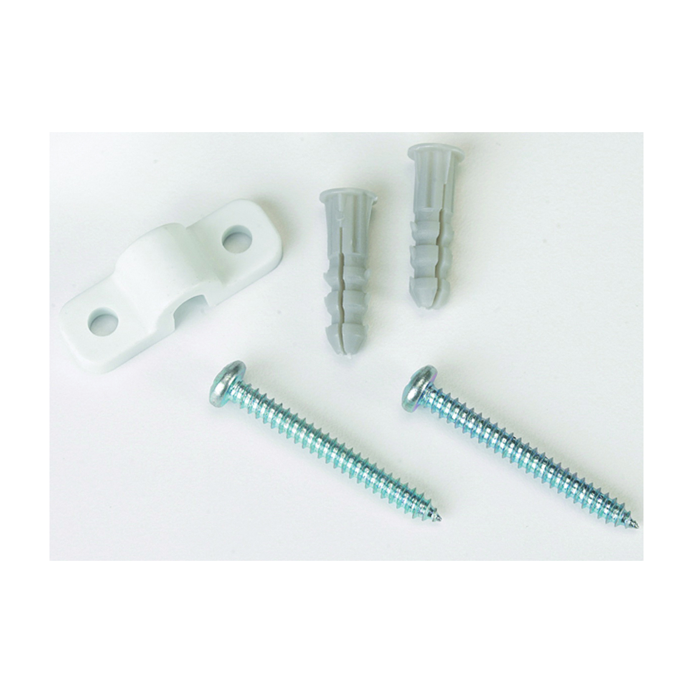 7561 Shelf Clip, Metal, White, Wall