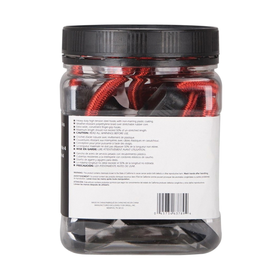 ProSource FH4032 Stretch Cord, 9 mm Dia, 24 in L, Polypropylene, Red, Hook End - 3
