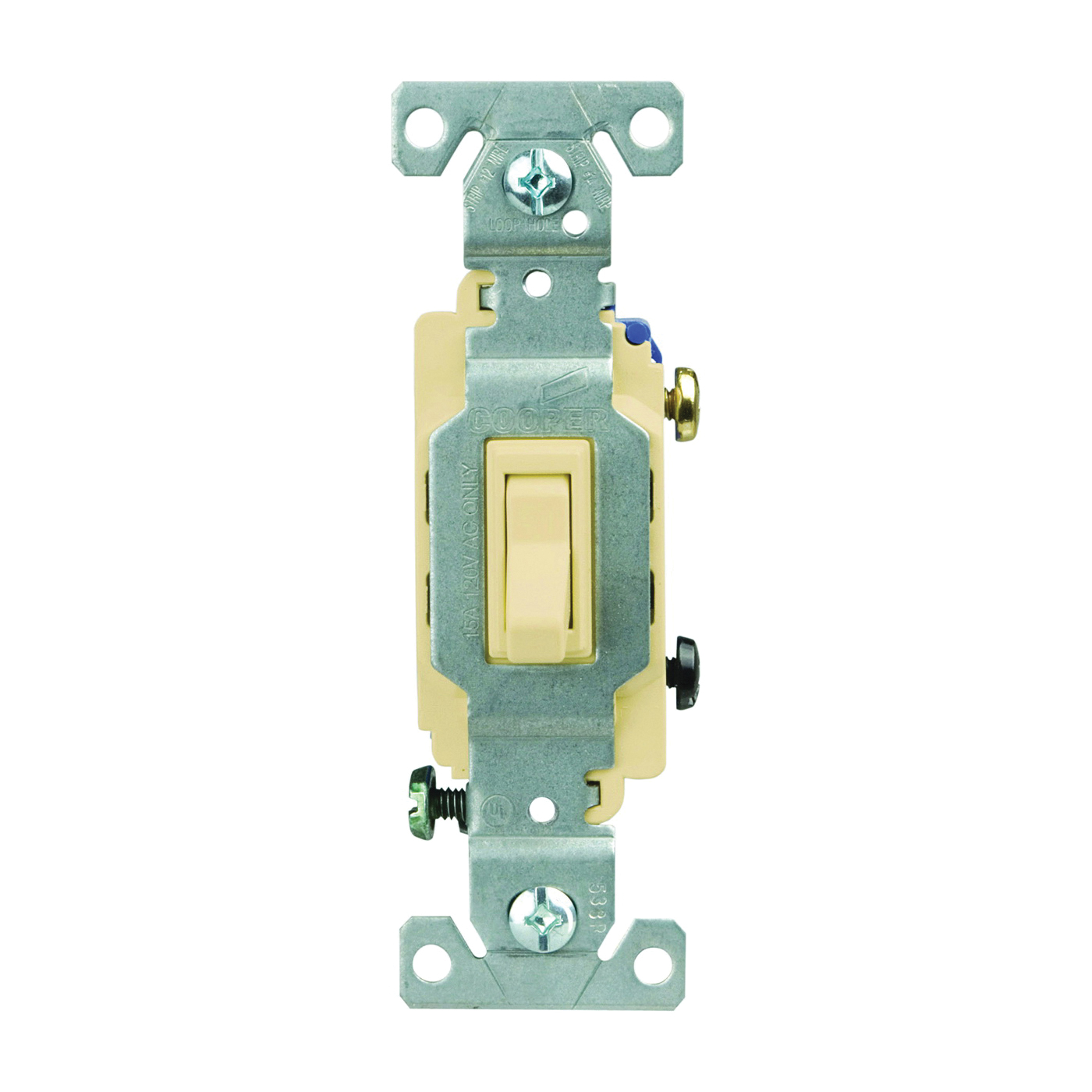 Wiring Devices CSB115STV-SP Toggle Switch, 1-Pole, 15 A, 120/277 V, Screw Terminal, Ivory