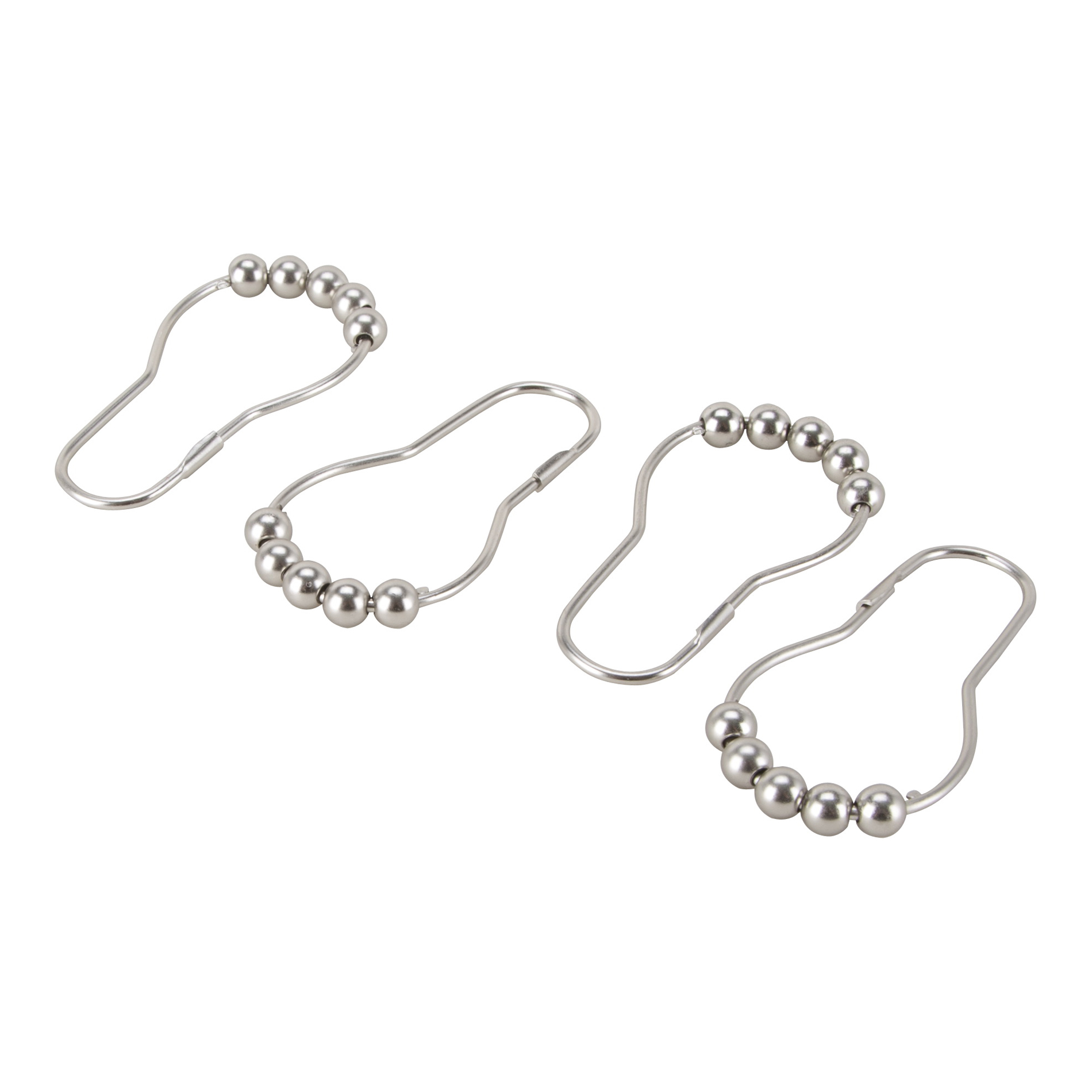 SD-BH-SN Roller Ball Curtain Hook, Steel, Brushed Nickel, 1-1/2 in W, 3 in H