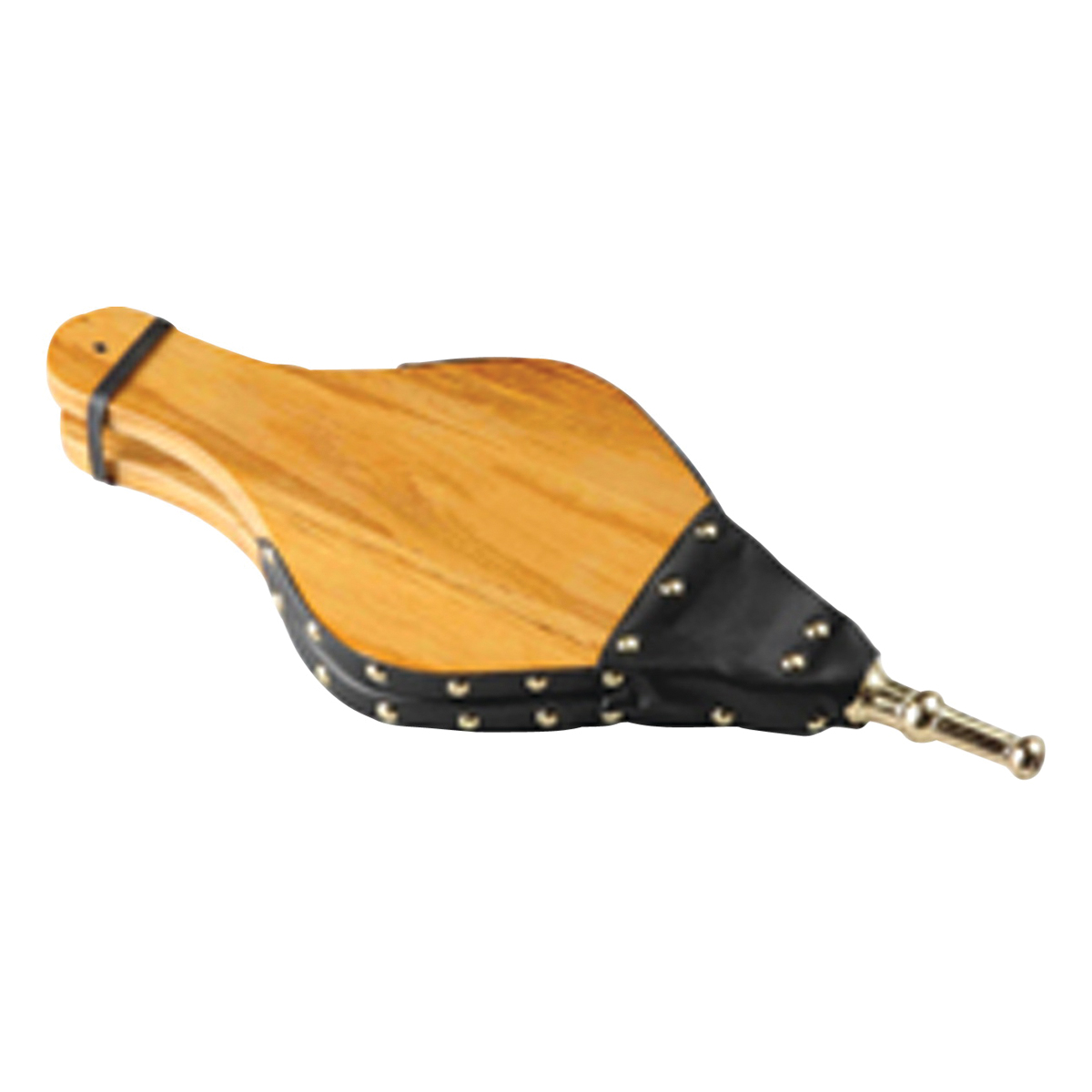 A801-C3L Wood Fireplace Bellow with Brass Trim, Hardwood, Pump Pit Handle