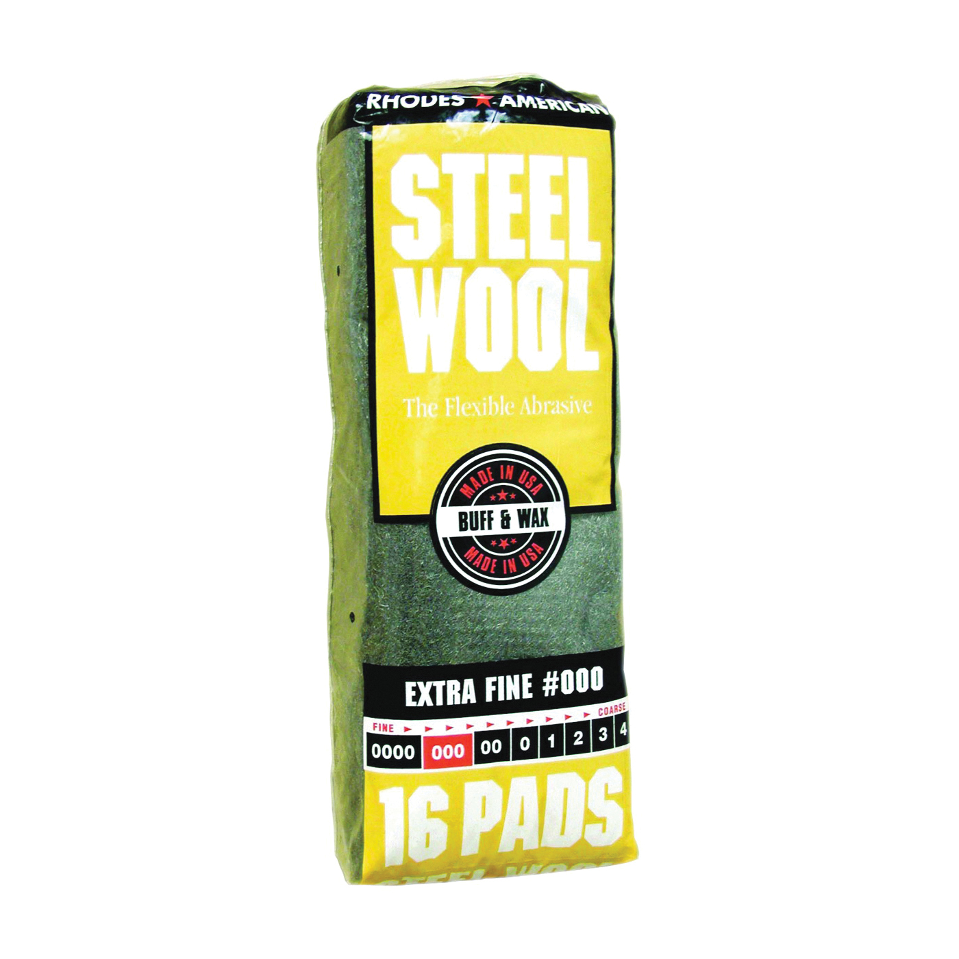 106601-06 Steel Wool, #000 Grit, Extra Fine, Gray