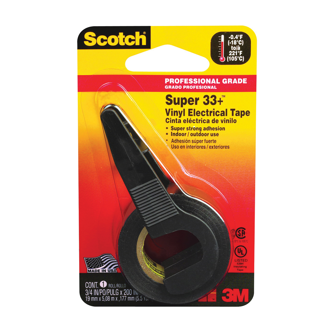 195 Electrical Tape, 200 in L, 3/4 in W, PVC Backing, Black