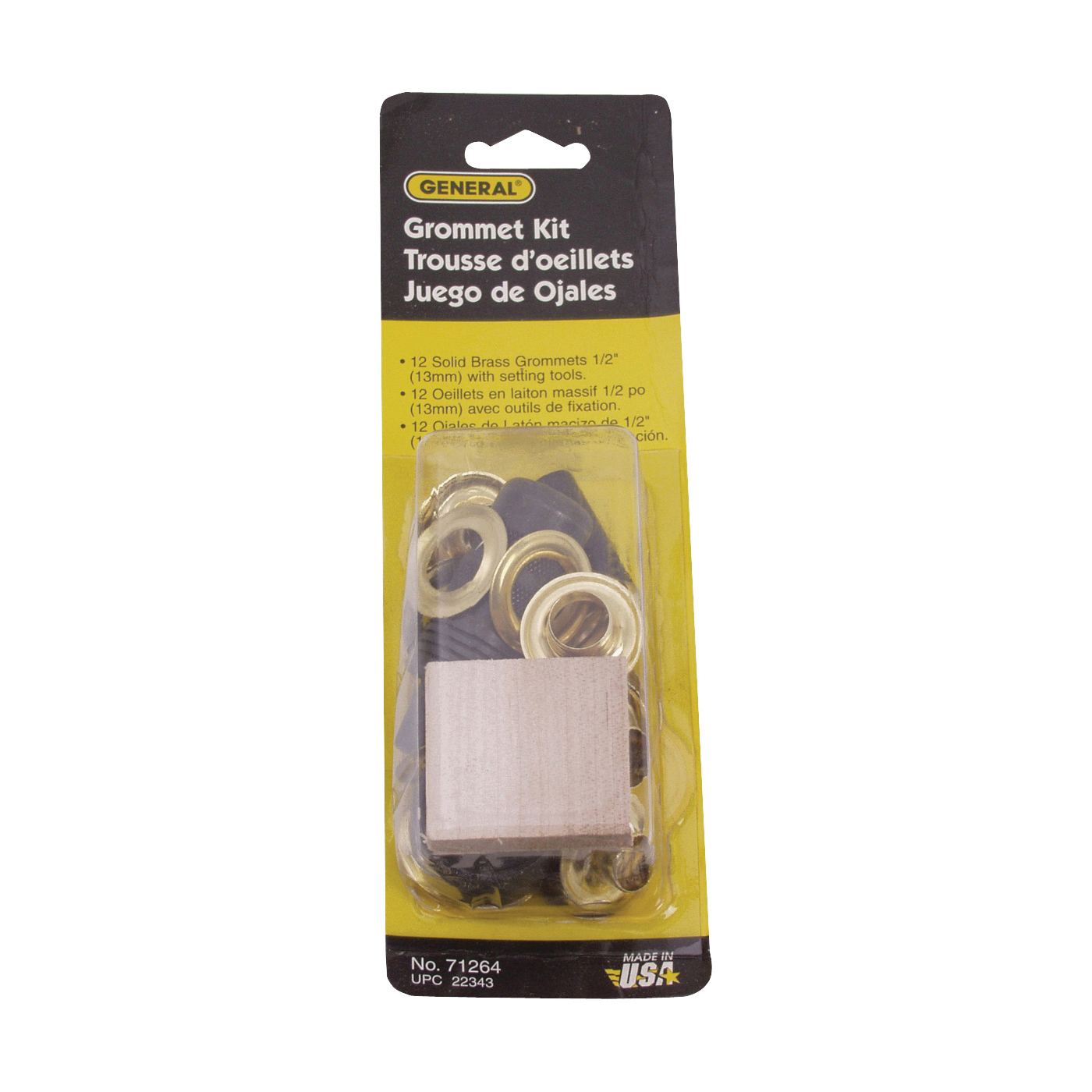 71264 Utility Grommet Kit, Brass, Black Oxide