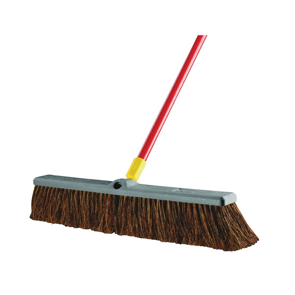 00536 Push Broom, 24 in Sweep Face, Polymer Bristle, Steel Handle