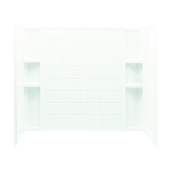Ensemble 71124100-0 Bath/Shower Wall Set, 33-1/4 in L, 60 in W, 54 in H, Vikrell, Alcove Installation, White