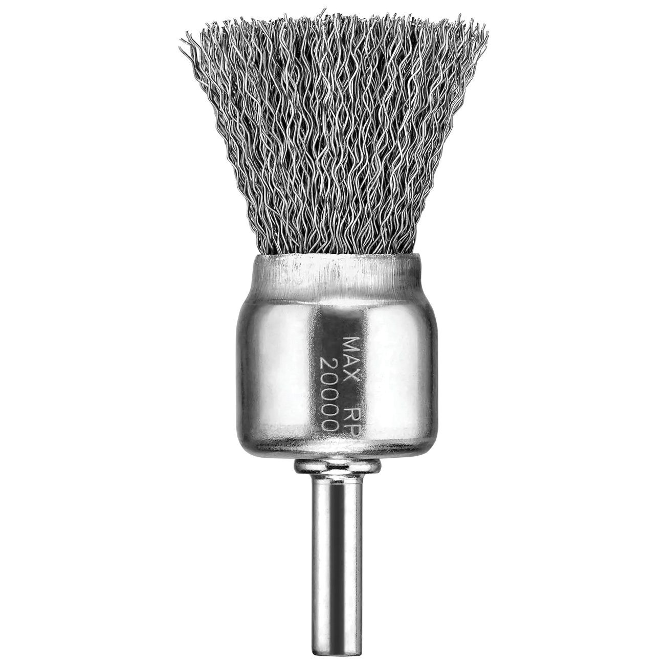 HP DW4901 Wire End Brush, 1 in Dia, 1/4 in Arbor/Shank, Crimped Bristle, 0.014 in Dia Bristle