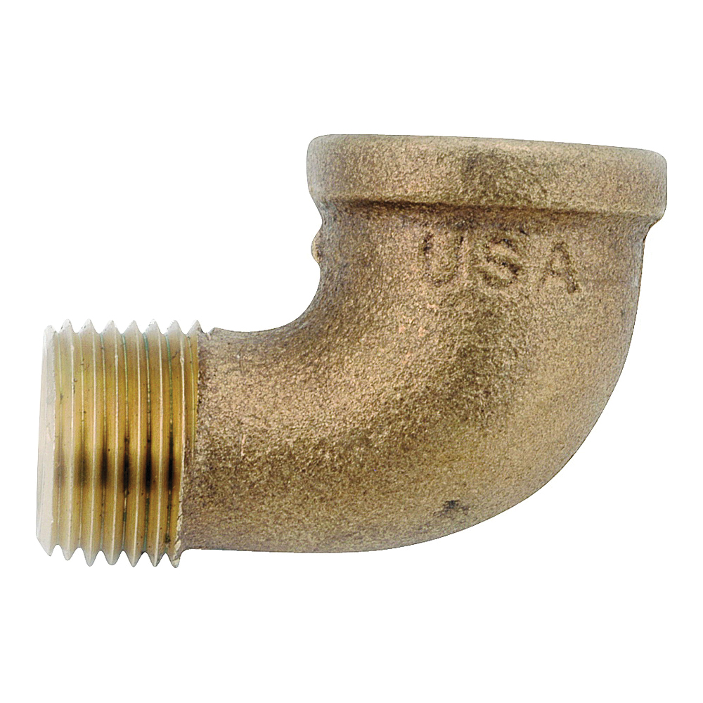 Anderson Metals 738116-12 Street Pipe Elbow, 3/4 in, FIP x MIP, 90 deg Angle, Brass, Rough, 200 psi Pressure - 1