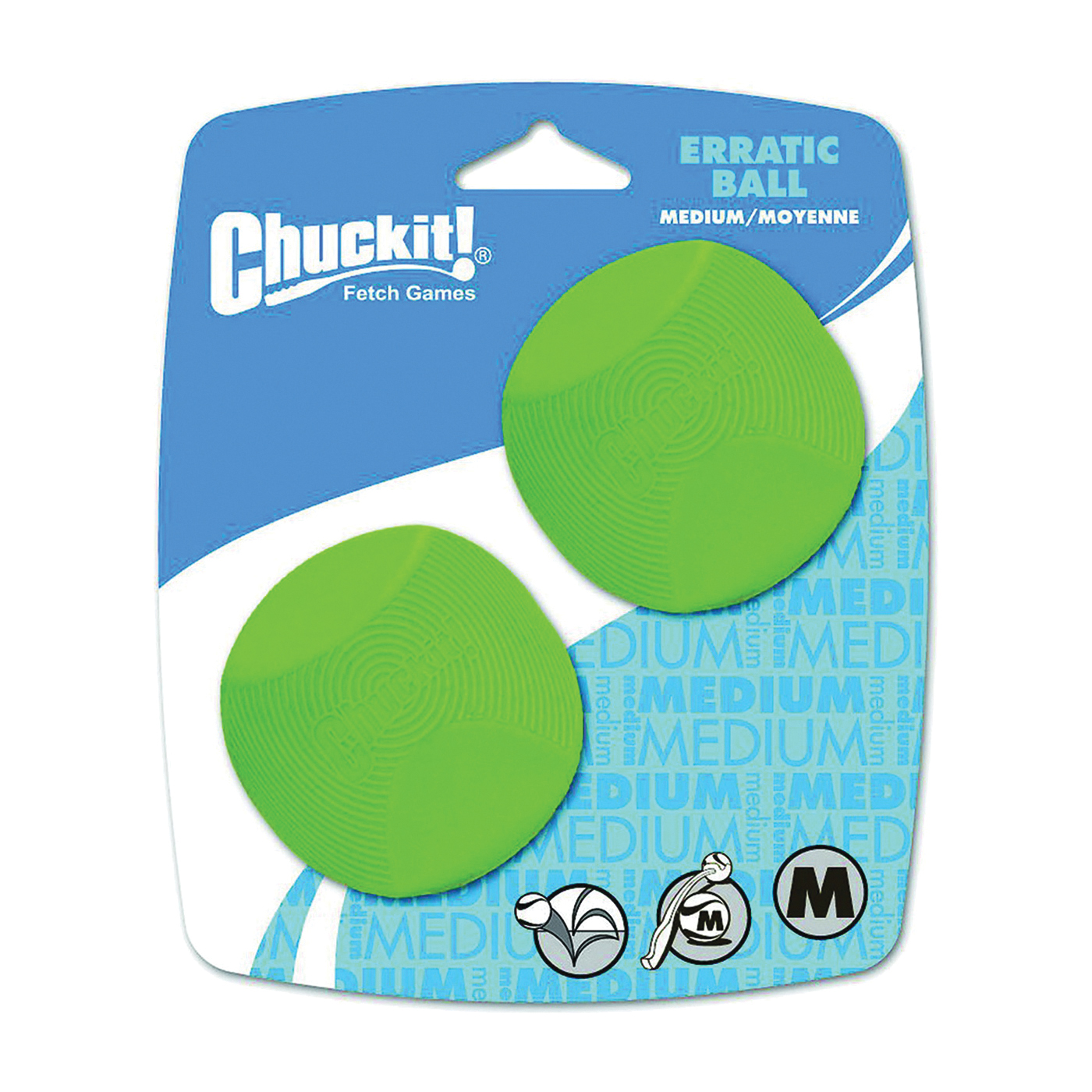 20120 Dog Toy, M, Erratic, Natural Rubber, Green, 2 pkj