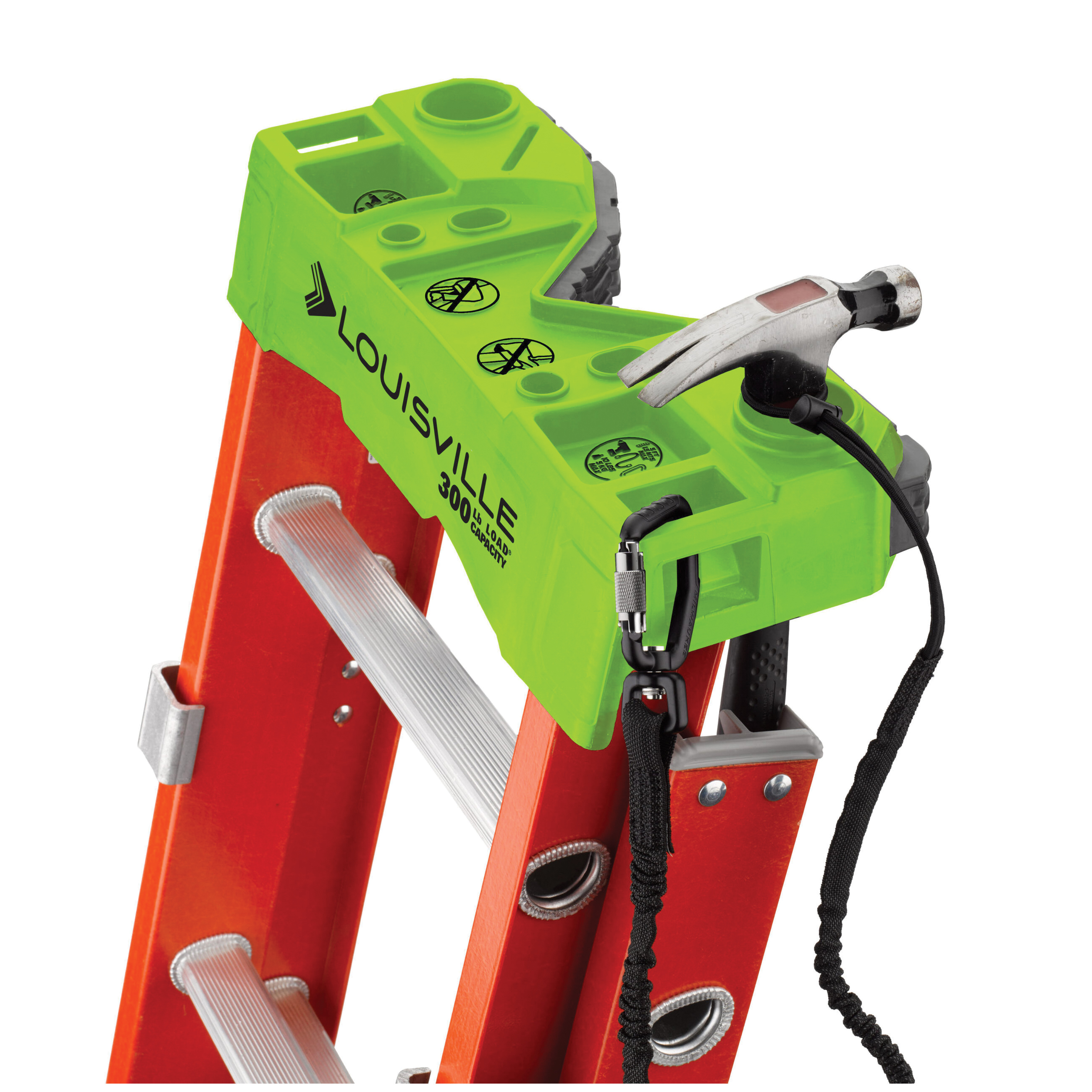 Louisville L-3022-20PT Extension Ladder, 240 in H Reach, 300 lb, 20-Step, 1-1/2 in D Step, Fiberglass, Orange - 2