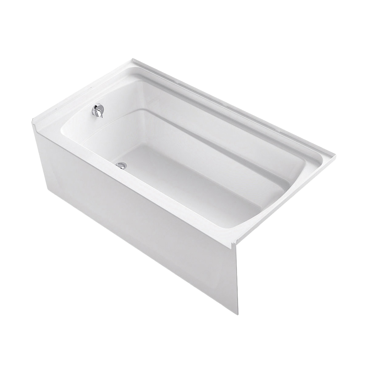 Ensemble Series 71121110-0 Bathtub, 55 gal Capacity, 60 in L, 32 in W, 20 in H, Alcove Installation, White, Yes
