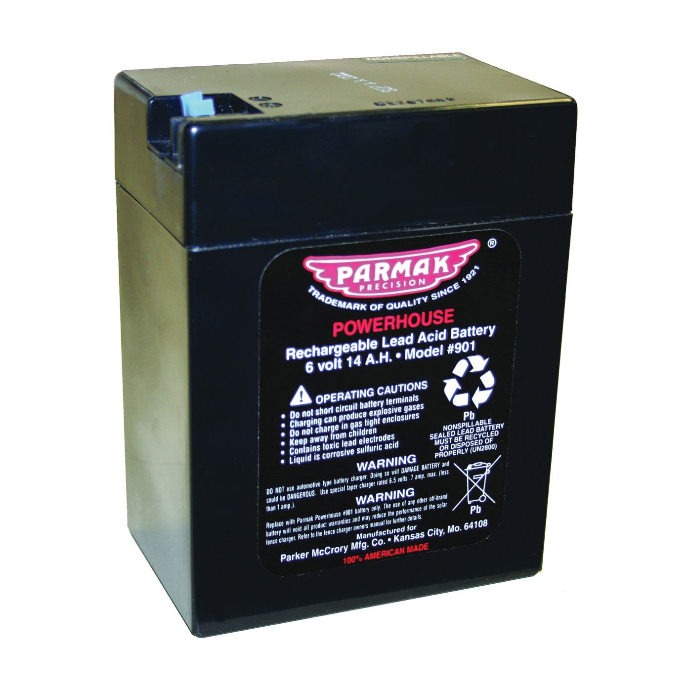 901 Replacement Battery, Lead-Acid Gel Cell, Black, For: DF-SP-LI Solar Powered Fencers