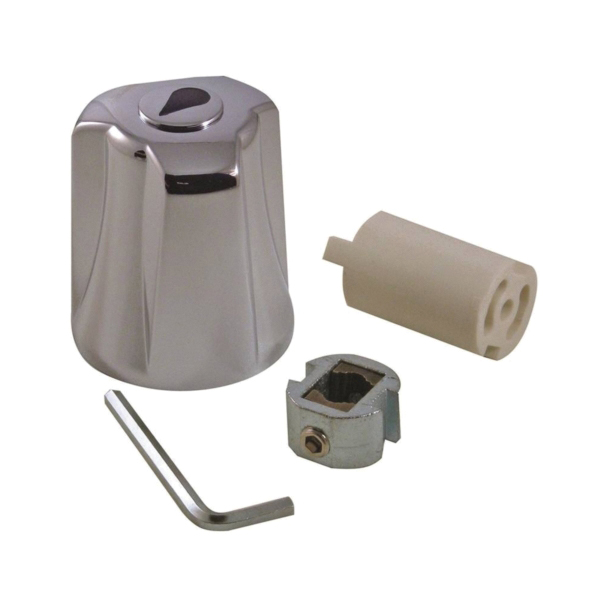 80020 Faucet Handle, Zinc, Chrome-Plated, For: Two Handle Tub and Shower Faucets