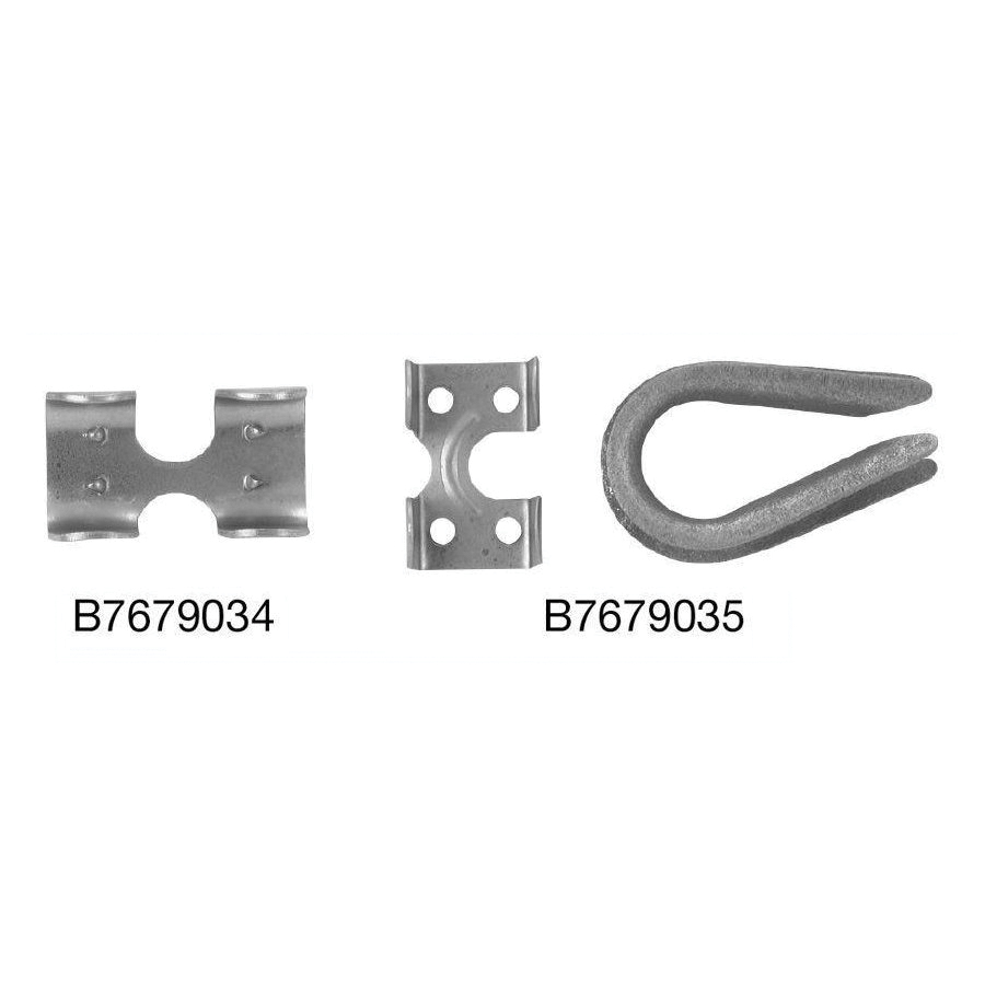 B7679034 Rope Clamp, Steel, Zinc-Plated