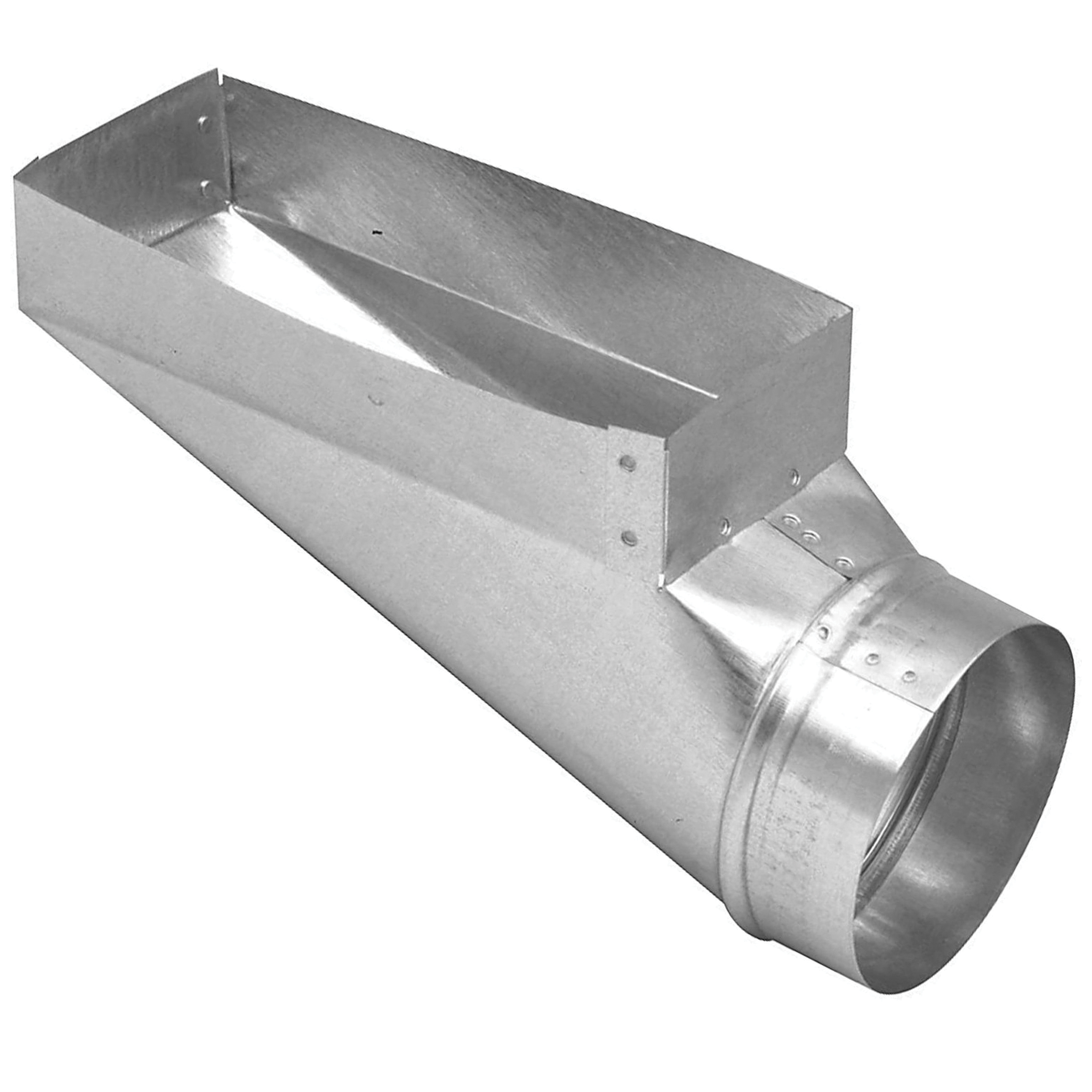 GV0667 Wall Register Boot, 13.319 in L, 10 in W, 8.266 in H, 90 deg Angle, 30 ga Gauge, Steel, Galvanized