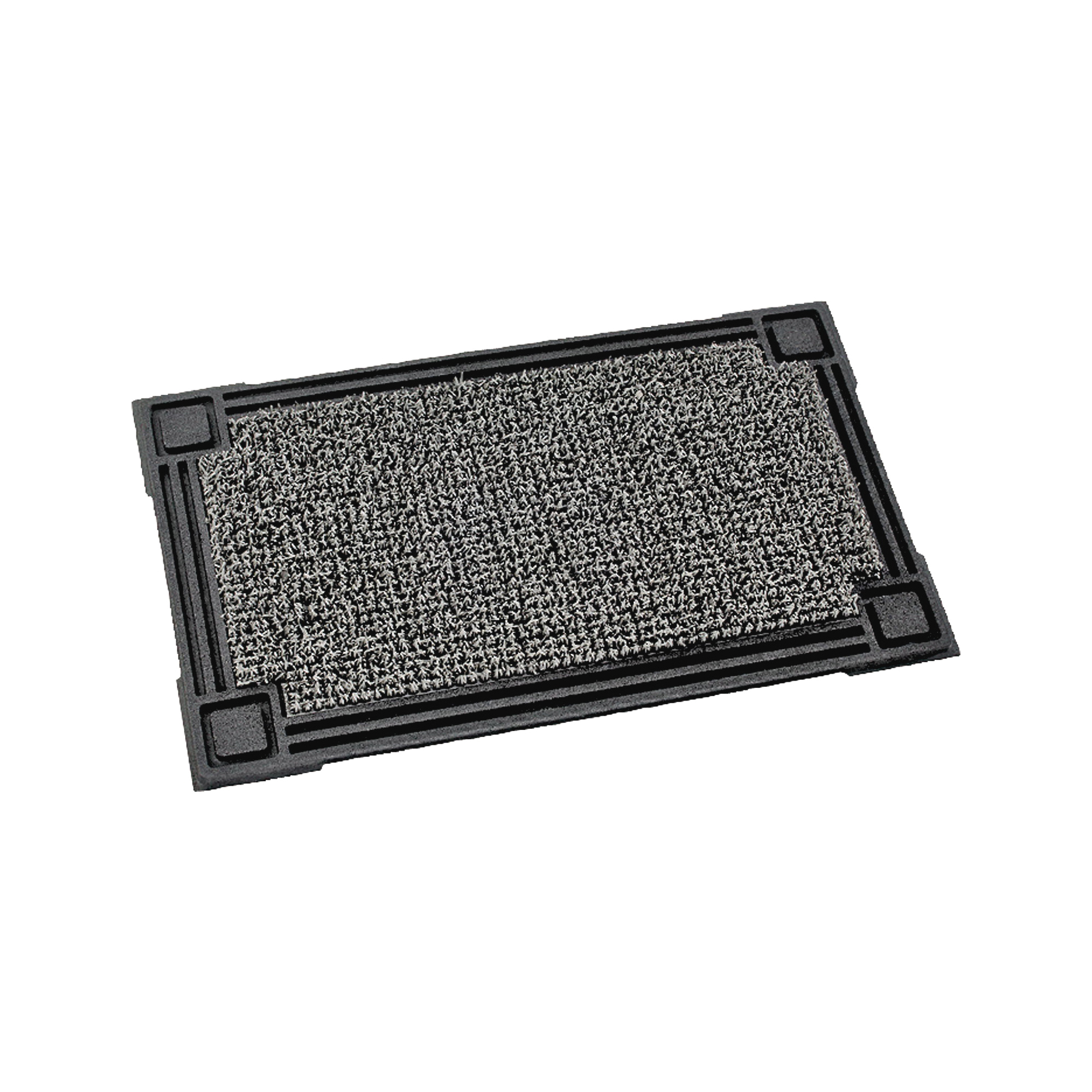 10374051 Doormat, 30 in L, 18 in W, Rectangular, Capitol Pattern, Astroturf Surface, Cinder