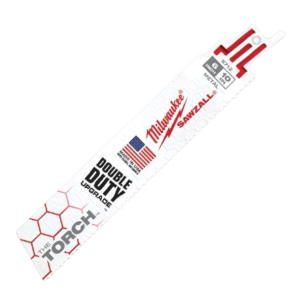 The Torch 48-00-5712 Reciprocating Saw Blade, 1 in W, 6 in L, 10 TPI, Bi-Metal Cutting Edge