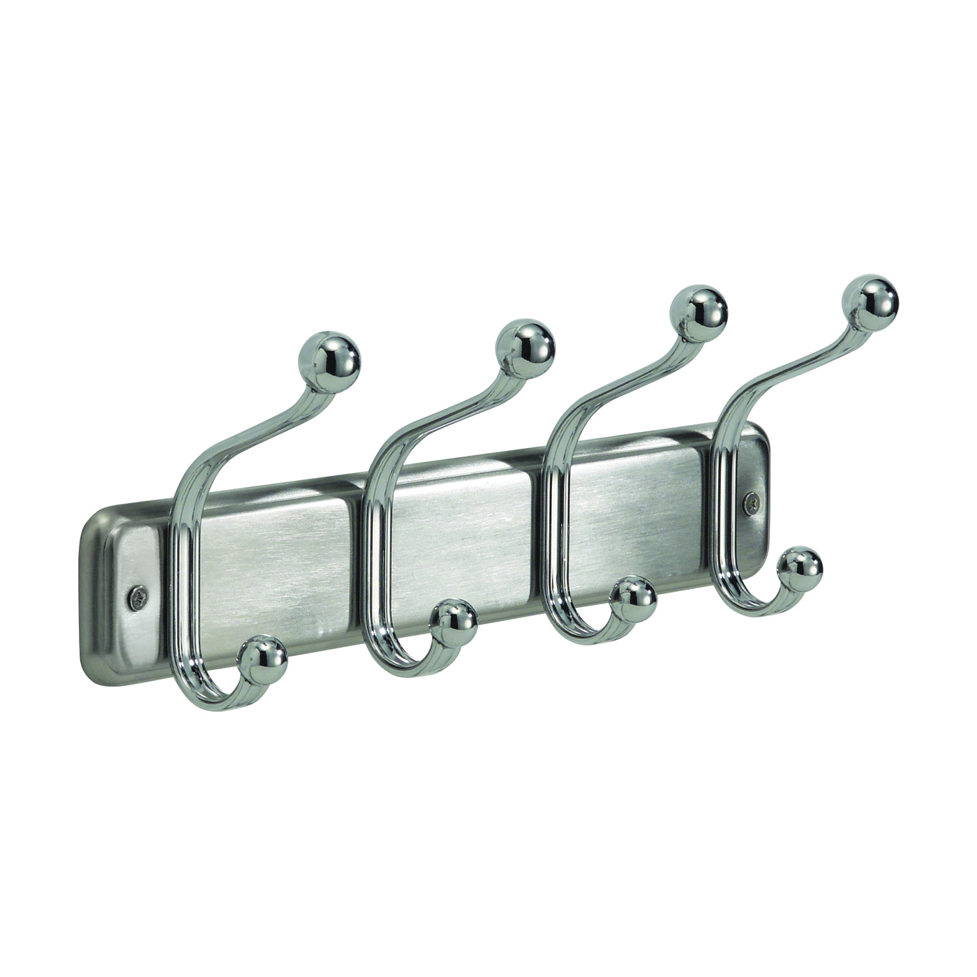 York Lyra 54170 Hook Rack, 4-Hook, Steel, Chrome