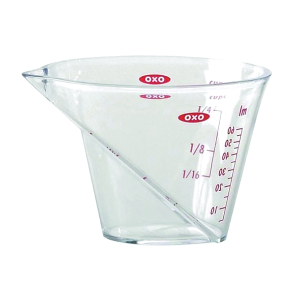 1109880 Measuring Cup, 2 oz Capacity, Plastic, Clear