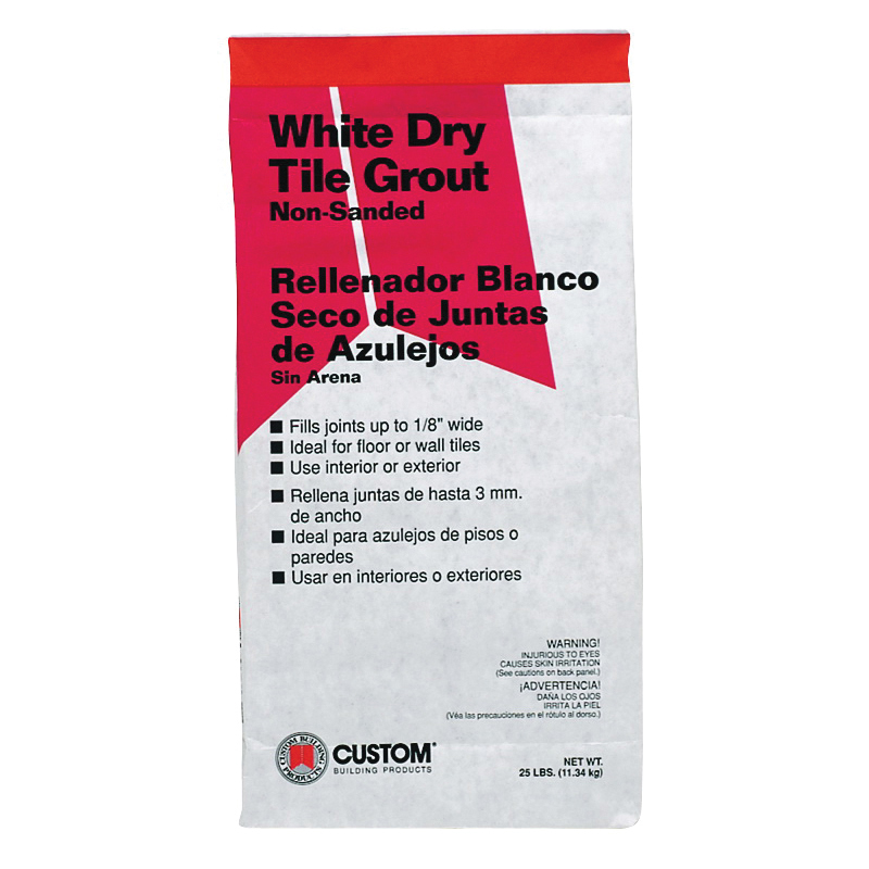 White Dry WDG25 Non-Sanded Grout, White, 25 lb Bag