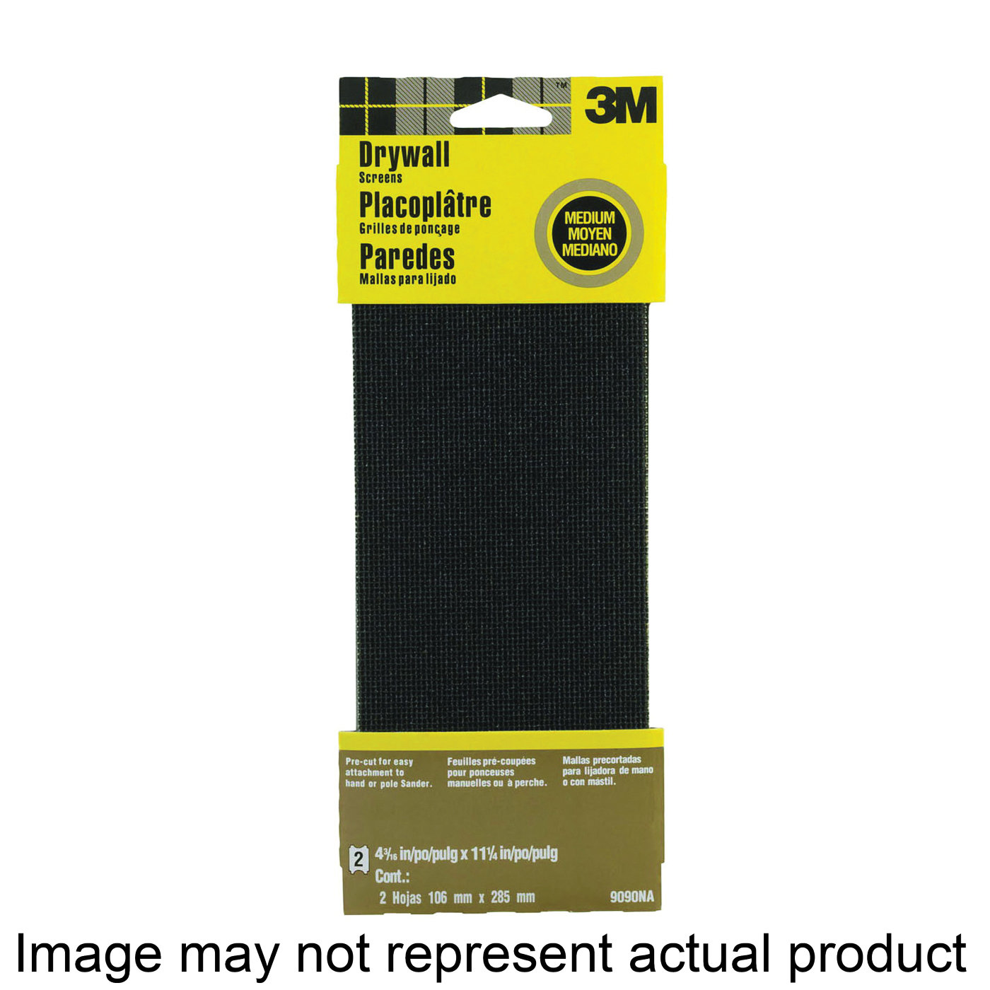 9090 Sanding Screen, 11 in L, 4-3/8 in W, 80 Grit, Medium, Silicone Carbide Abrasive, Cloth Backing