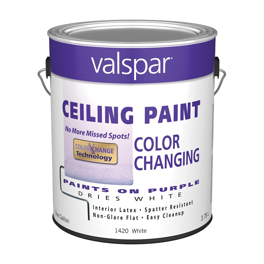 027.0001420.007 Ceiling Paint, Matte, White, 1 gal, Resists: Spatter, Latex Base