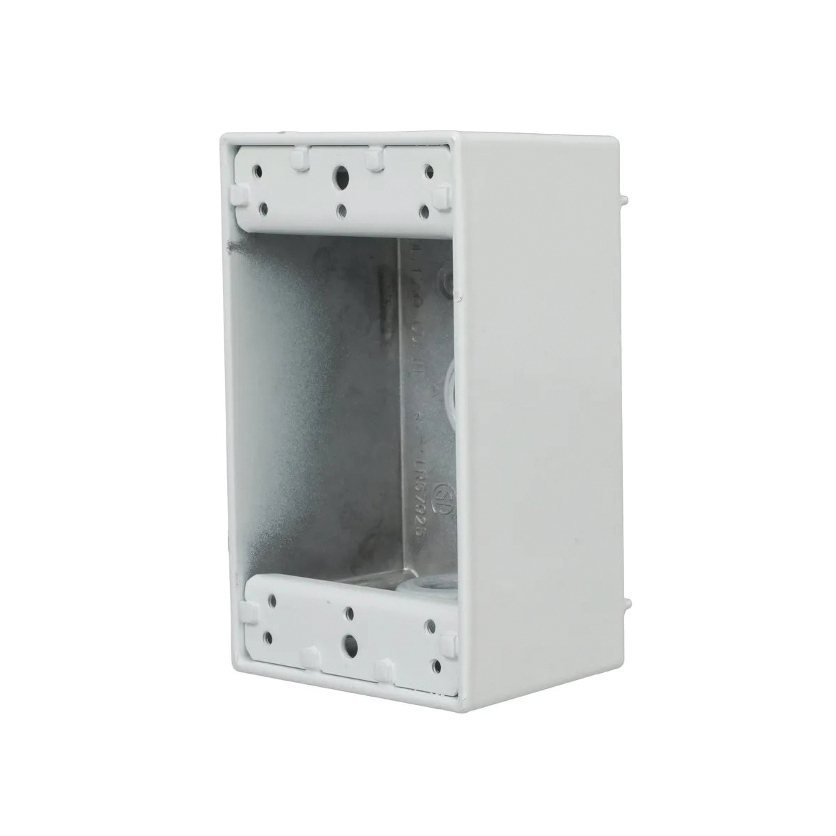 5321-1 Weatherproof Box, 2-13/16 in W, 4-9/16 in D, 2-9/64 in H, 4-Knockout, NEMA 3R, Aluminum, White