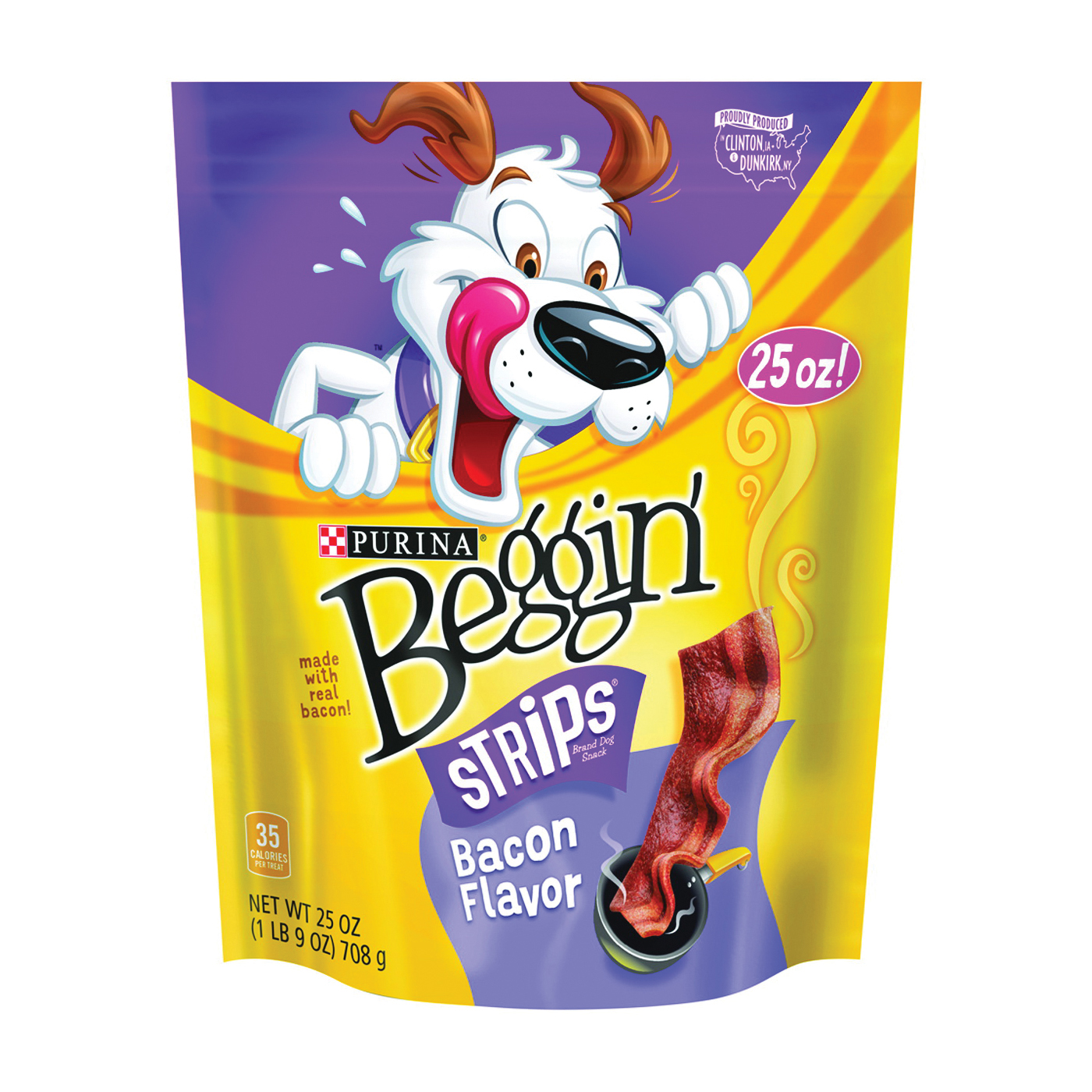 3810011049 Dog Treat, Bacon, 25 oz Pouch