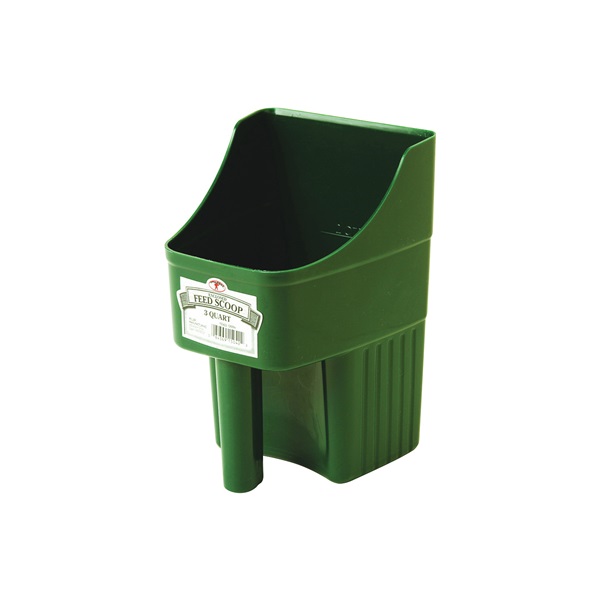 150422 Feed Scoop, 3 qt Capacity, Polypropylene, Green, 6-1/4 in L