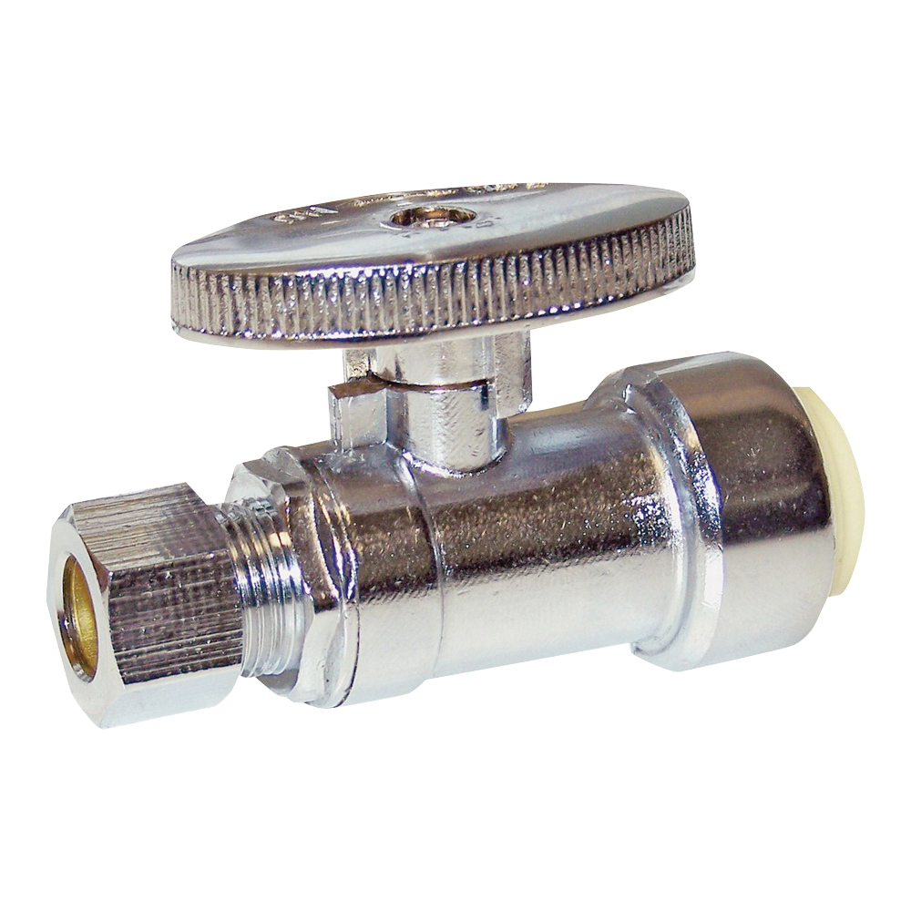 1191-932HC Ball Valve, 1/2 x 3/8 in Connection, Push-Fit x Compression, 200 psi Pressure, Manual Actuator