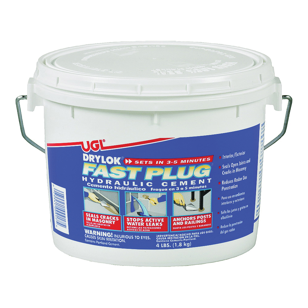 Fast Plug Series 00917 Hydraulic Cement, Gray, Powder, 4 lb Pail