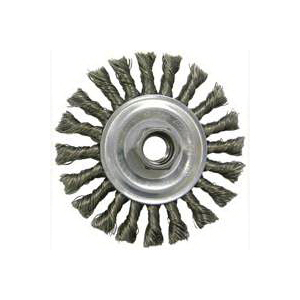 Weiler 36055 Wire Wheel Brush, 4 in Dia, 5/8-11 Arbor/Shank, Steel Bristle