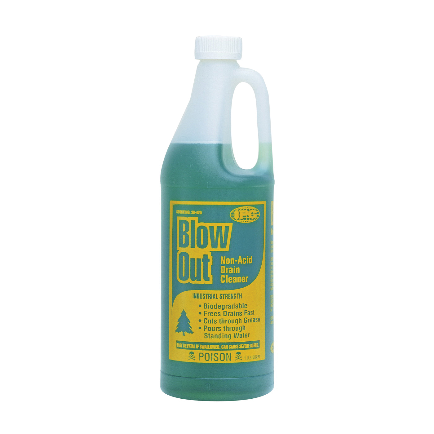 Blow Out 30-480 Drain Cleaner, Liquid, Dark Green, 0.5 gal Bottle