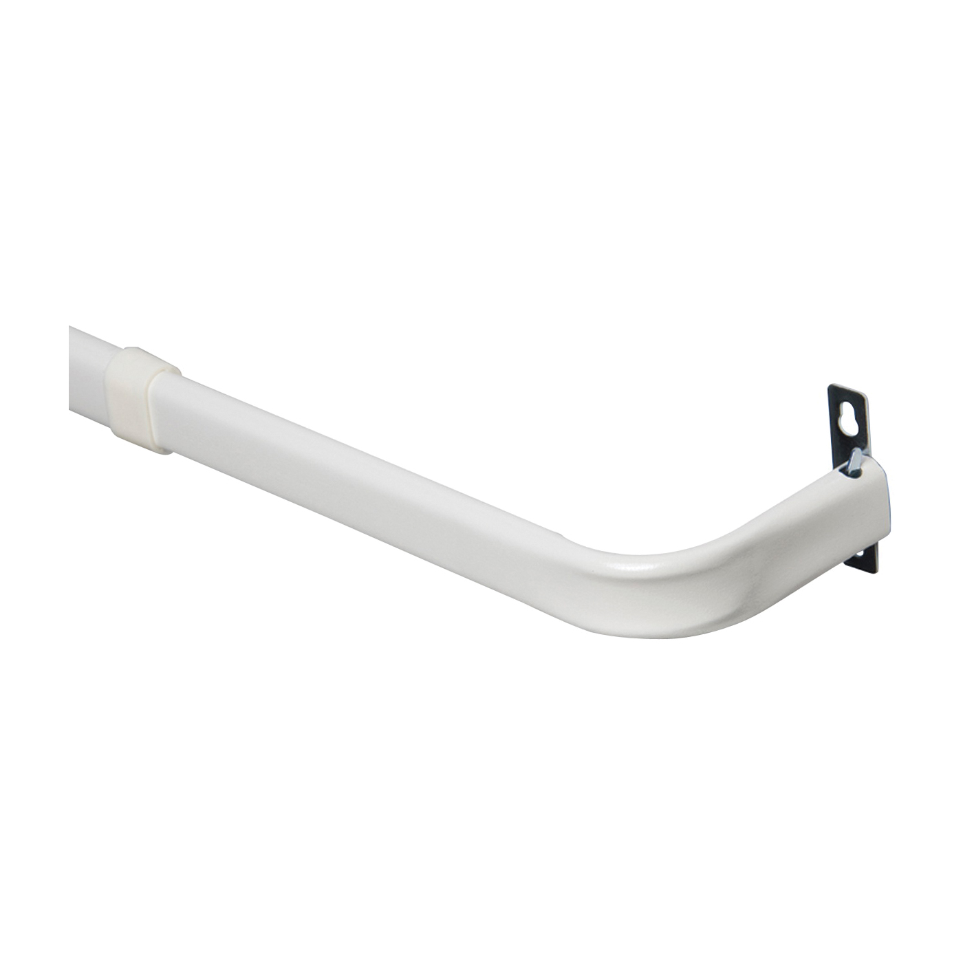 KN512 Curtain Rod, 1 in Dia, 48 to 86 in L, Steel, White