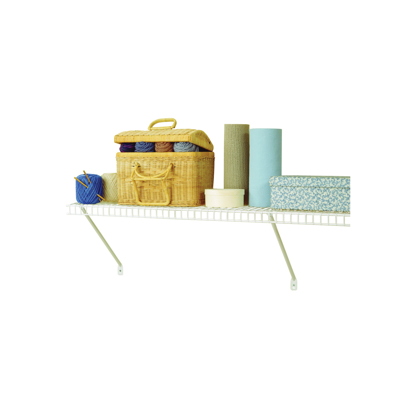 1041 Shelf Kit, 48 in L, 12 in W, Steel, White