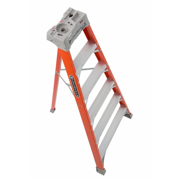Louisville FT1508 Tripod Ladder, 300 lb Weight Capacity, 8-Step, 91.402 in H Open, Fiberglass - 3