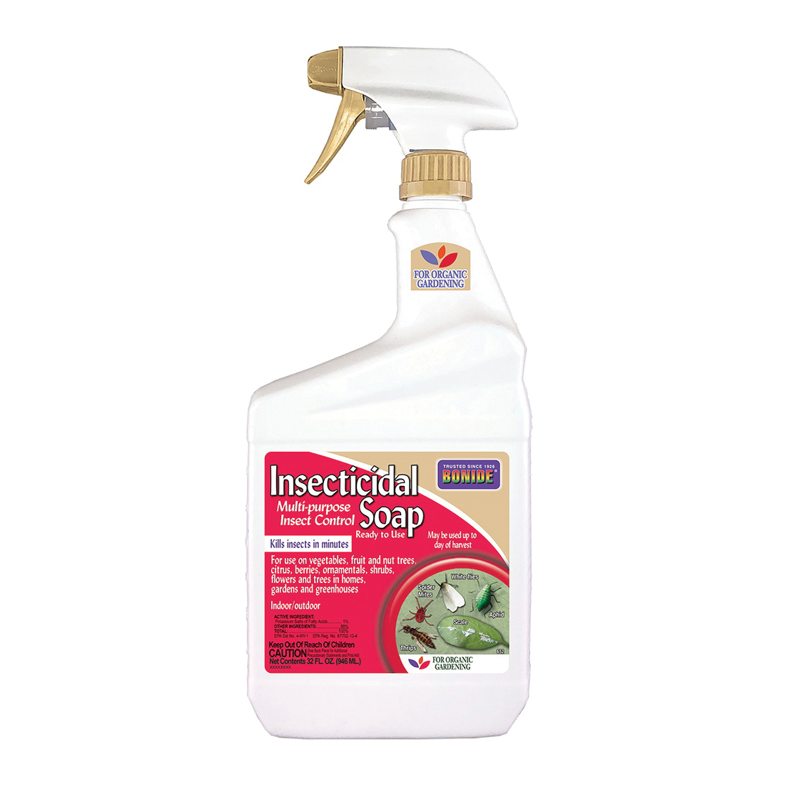 652 Insecticidal Soap, Liquid, Spray Application, 1 qt Bottle