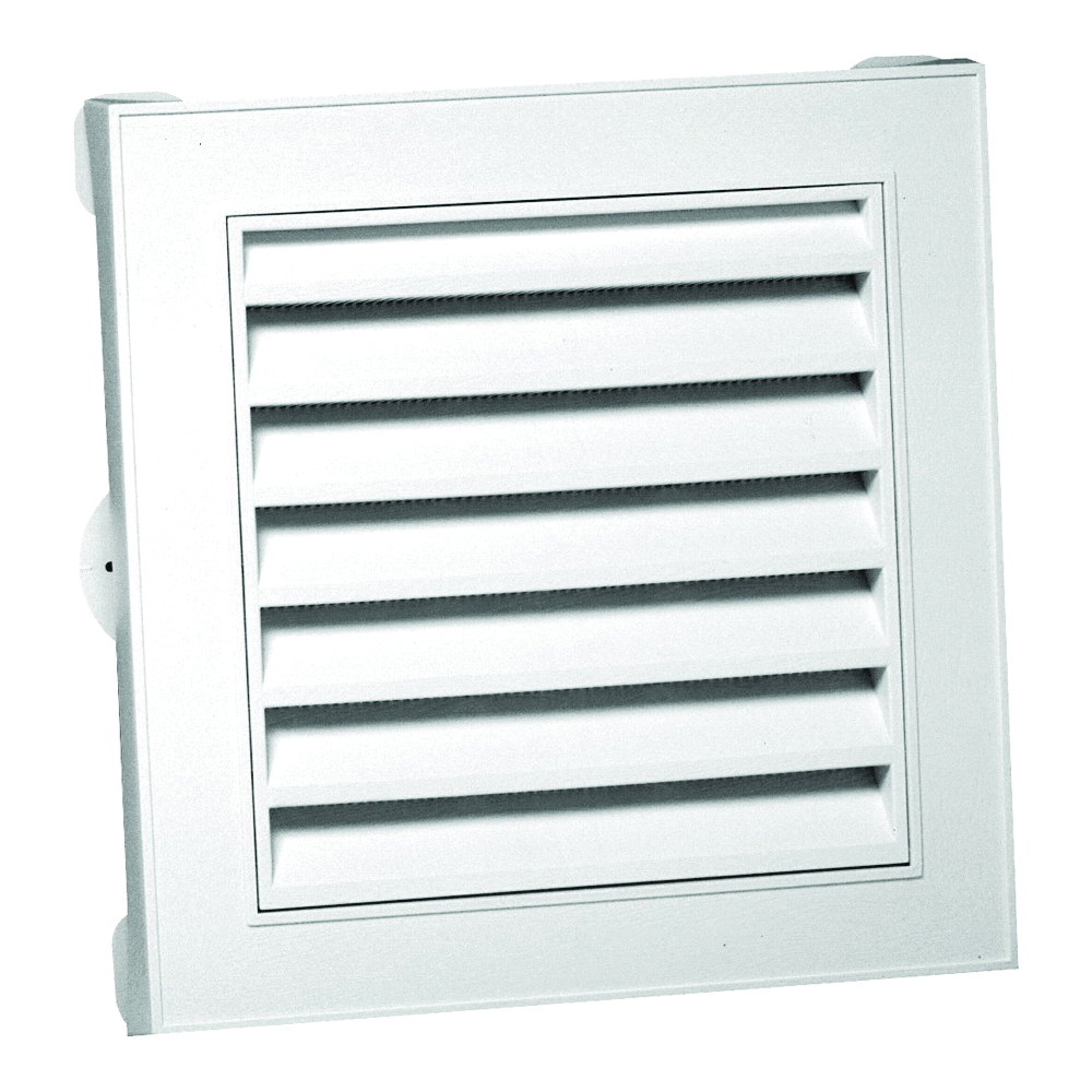 626043-00 Gable Vent, 15 in L, 15 in W, Square, Polypropylene, White