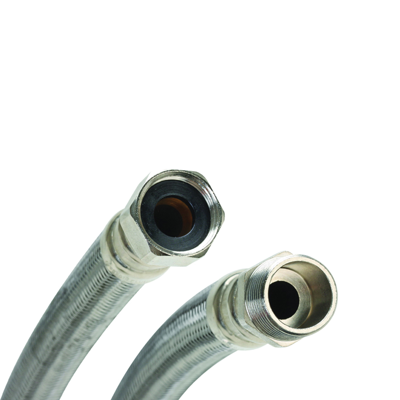 B3H18 Water Heater Connector, 3/4 in, MIP x FIP, Stainless Steel, Nickel-Plated, 18 in L
