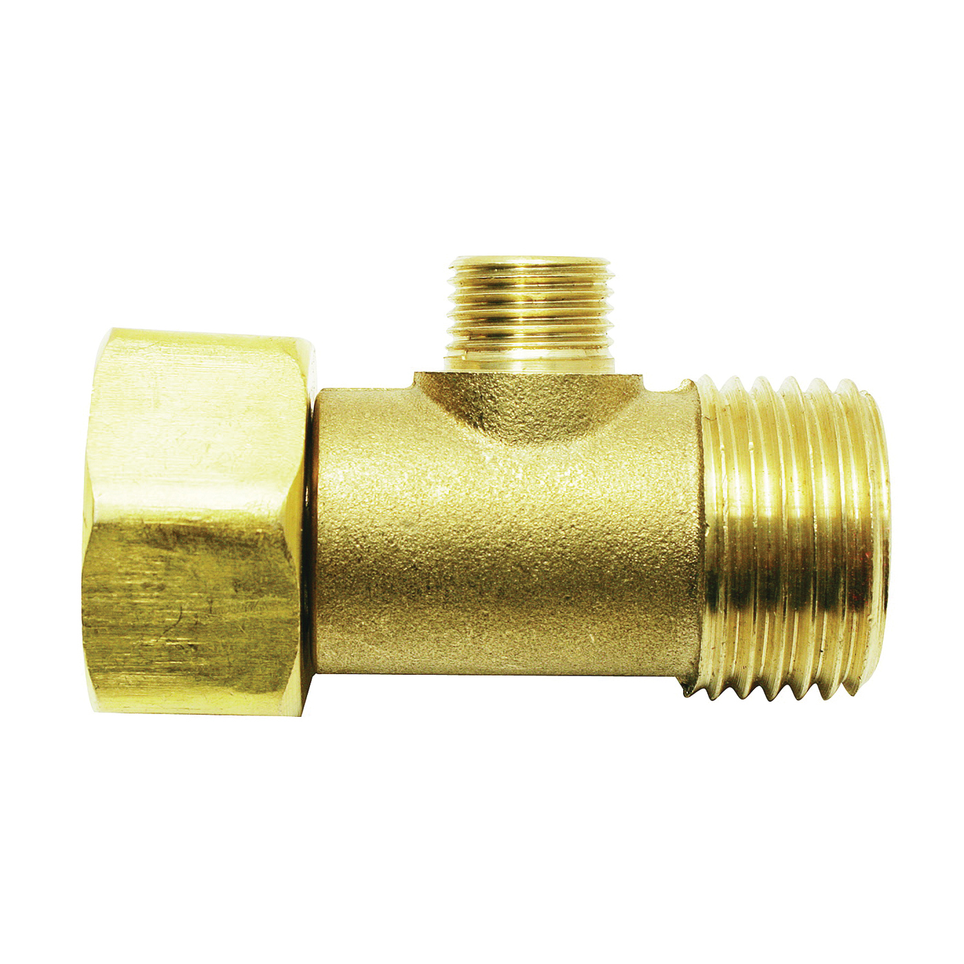 PP2040LF Tee Adapter, 1/2 x 1/2 x 3/8 in, FIP x MIP x Tube, Brass, Rough Brass